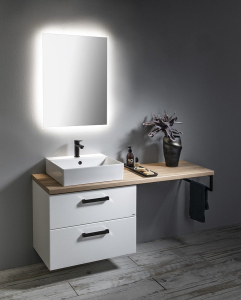 Aqualine VEGA umyvadlová skříňka 82x67, 6x43, 6cm, 2xzásuvka, bílá VG083