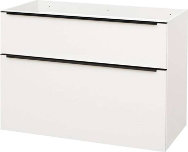 Mereo Mailo, koupelnová skříňka 101 cm, bílá, černé madlo CN512SB