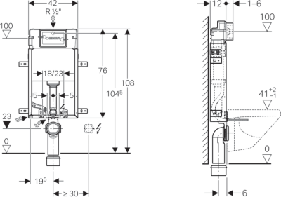 Geberit GEBERIT KOMBIFIX BASIC podomítková nádržka pro zazdění Delta 12cm, v. 108cm 110.100.00.1