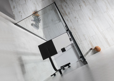 Polysan ALTIS LINE BLACK boční stěna 1000mm, čiré sklo, výška 2000mm, čiré sklo AL6112B