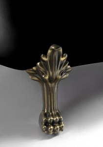 Polysan BRIXTON volně stojící vana 174x83x81cm, nohy bronz, černá/bílá 94867