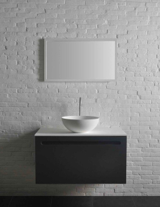 Sapho THIN umyvadlo na desku, Rockstone Ø 39 cm, bílá mat WN185