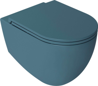 Isvea INFINITY závěsná WC mísa, Rimless, 36, 5x53cm, zelená petrol 10NF02004-2P