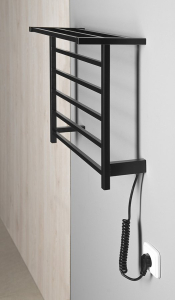 Sapho ELZOR elektrický sušák ručníků 500x470 mm, 60 W, černá mat EB510
