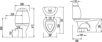 CREAVIT KID WC kombi dětské, spodní odpad, dekor CK301.400.0F