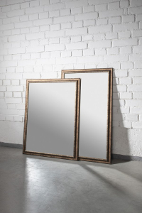 Sapho ROMINA zrcadlo v dřevěném rámu 58x98cm, bronzová patina NL398