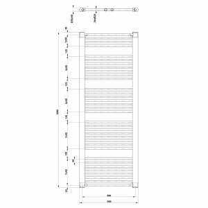 Aqualine DIRECT otopné těleso s bočním připojením 600x1680 mm, bílá ILR66T