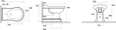 Kerasan RETRO bidet stojící 39x61cm, bílá 102201