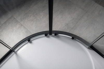 Gelco SIGMA SIMPLY BLACK čtvrtkruhová sprchová zástěna 900x900 mm, R550, čiré sklo GS5590B