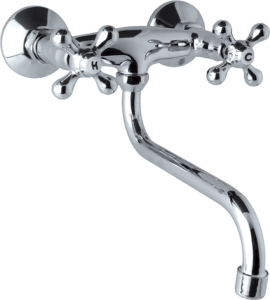 Mereo Dřezová nástěnná baterie, Retro Viktorie, 150 mm, s ramínkem trubkovým ø 18 mm - 200 mm CBL301