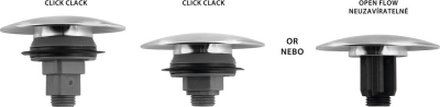 Sapho Umyvadlová výpust 5/4“, click-clack, keramická zátka, 5-65mm, bílá CV1110C