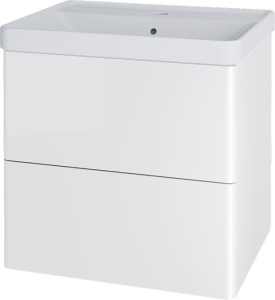 Mereo Siena, koupelnová skříňka s keramickým umyvadlem 61 cm, bílá lesk CN410