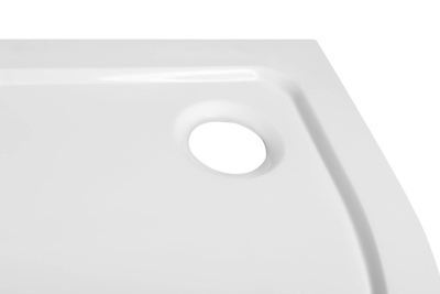 Aqualine TECMI sprchová vanička z litého mramoru, čtvrtkruh 80x80cm, R550, bílá PQ558