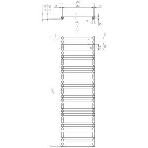 Sapho FANTINA otopné těleso 500x1647 mm, černá mat IR515