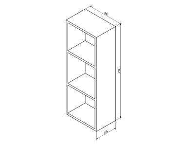 Sapho ESPACE otevřená policová skříňka 35x94x22cm, dub stříbrný ESC170-1111