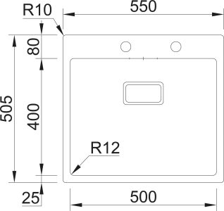 Nerezový dřez Sinks BOXER 550 FI 1,2mm RDBOK5505051FI