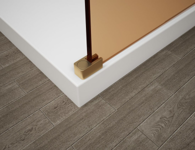 Polysan ESCA GOLD MATT jednodílná sprchová zástěna k instalaci ke stěně, sklo čiré, 1000 mm ES1010-04