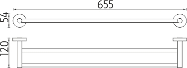 Nimco UNIX Držák na ručníky dvojitý, 66 cm UN 13061D-26