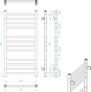 Sapho METRO otopné těleso 450x890 mm, chrom 0411-03