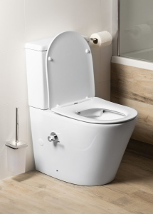 Sapho PACO CLEANWASH WC kombi, integrovaná baterie a bidet. sprška, spodní/zadní odpad, bílá PC1012RX
