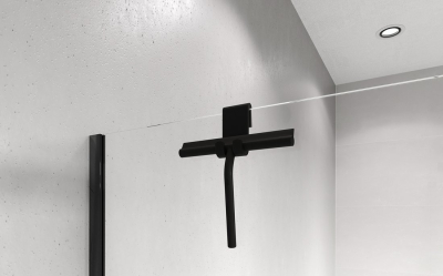 Polysan Stěrka do sprchy, včetně uchycení na zástěnu, černá mat 72825.21