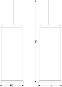 Aqualine SIMPLE LINE WC štětka hranatá, černá mat GA1210B