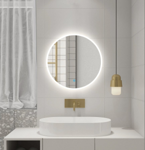 Aqualine URSA kulaté zrcadlo s LED osvětlením ø 60cm, dotykový senzor, stmívatelné UR060