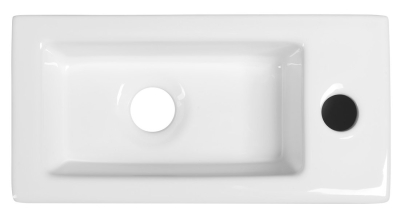 Sapho ZOE keramické umývátko 37x18 cm, otvor pro baterii vpravo, bílá AR495