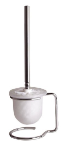 Sapho X-ROUND E WC štětka na postavení, mléčné sklo, chrom XR302