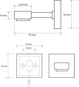 Sapho X-SQUARE mýdlenka magnetická, chrom XQ801