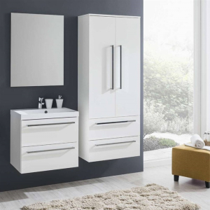 Mereo Bino, koupelnová skříňka vysoká, dvojitá 163 cm, dub Sand Barbera CN639