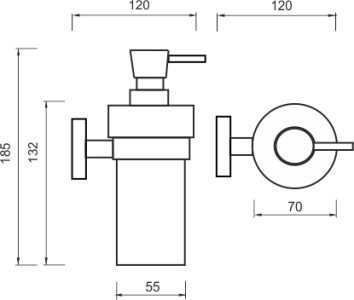 Nimco UNIX nerez Dávkovač tekutého mýdla keramický, pumpička nerez UNM 13031KN-T-10