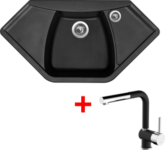 Granitový dřez Sinks NAIKY 980 Pureblack + Mix 3 P GR N6 G17626
