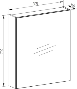 Mereo Aira, Mailo, Opto, Bino, Vigo koupelnová galerka 60 cm, zrcadlová skříňka, bílá CN715GB