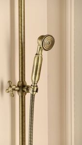Sapho VANITY sprchový sloup k napojení na baterii, hlavová, ruční sprcha, bronz SET066