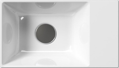 GSI KUBE X keramické umývátko 40x23cm, bez otvoru, pravé/levé, bílá ExtraGlaze 9484011