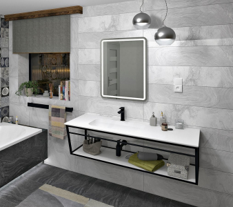 Sapho ARUBA umyvadlo, Rockstone, 190x51, 5cm, levé, bílá mat AR190-B1L