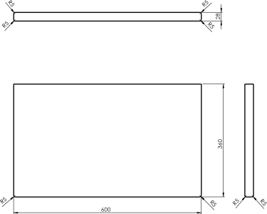Sapho WOODY deska 600x28x360mm, masiv přírodní dub WD066-70