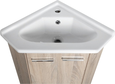 Aqualine ZOJA umyvadlová skříňka rohová 39x74x39 cm, dub platin 50344