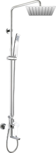 Mereo Nástenná  baterie Viana 150mm se sprch.soupravou,otoč.ramínkem, ruční a talíř.sprchou slim 200x200mm CBE60101SD