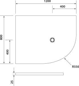 Polysan FLEXIA vanička z litého mramoru čtvrtkruh, s možností úpravy rozměru, 120x80cm, R550, levá 91281