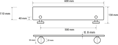 Sapho X-ROUND skleněná polička 600x130mm XR610