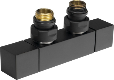 Sapho CUBE TWIN připojovací sada ventilů pro středové připojení, černá mat CP581BS