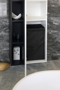 Sapho Prádelní koš do skříně 310x570x230mm, suchý zip, černá UPE600B