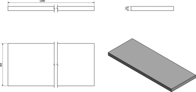 Sapho AVICE deska pod umyvadlo 130x50cm, tl.5cm, dub Rover AV134