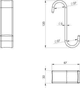 Gedy Háček na otopná tělesa, termoplast, bílá 202502
