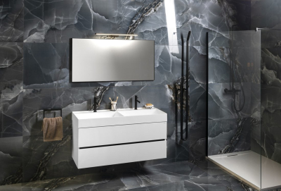 Sapho GODIVA dvojumyvadlo, litý mramor, 119x44cm, bílá GU119
