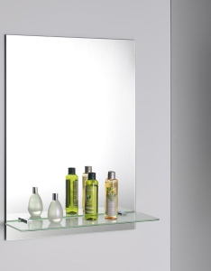 Aqualine Zrcadlo s otvory pro polici 50x70cm, včetně závěsů 22429