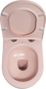 Isvea INFINITY závěsná WC mísa, Rimless, 36, 5x53cm, růžová Salmon 10NF02004-2S