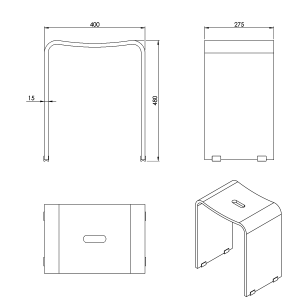 Ridder TRENDY koupelnová stolička 40x48x27, 5cm, čirá A211100